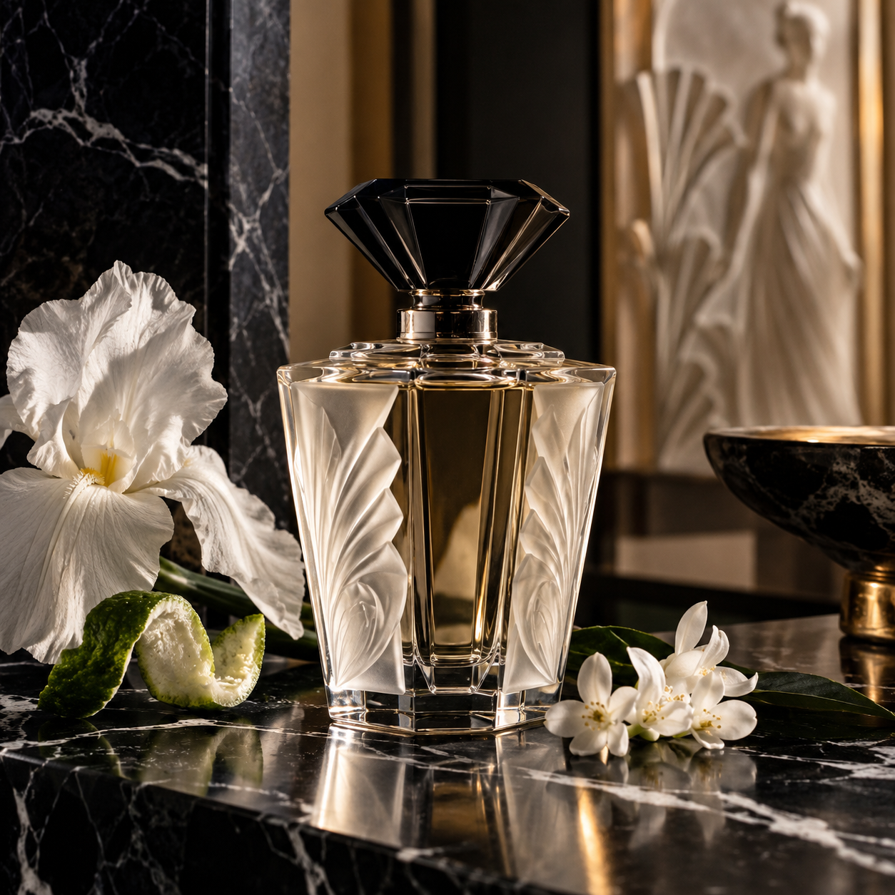 Generated editorial still life used for Lalique reviews