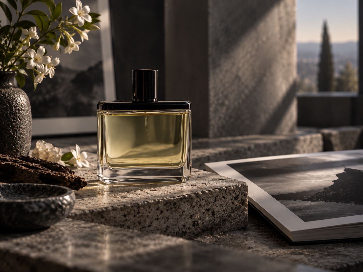 Generated editorial still life used for Olfactive Studio reviews
