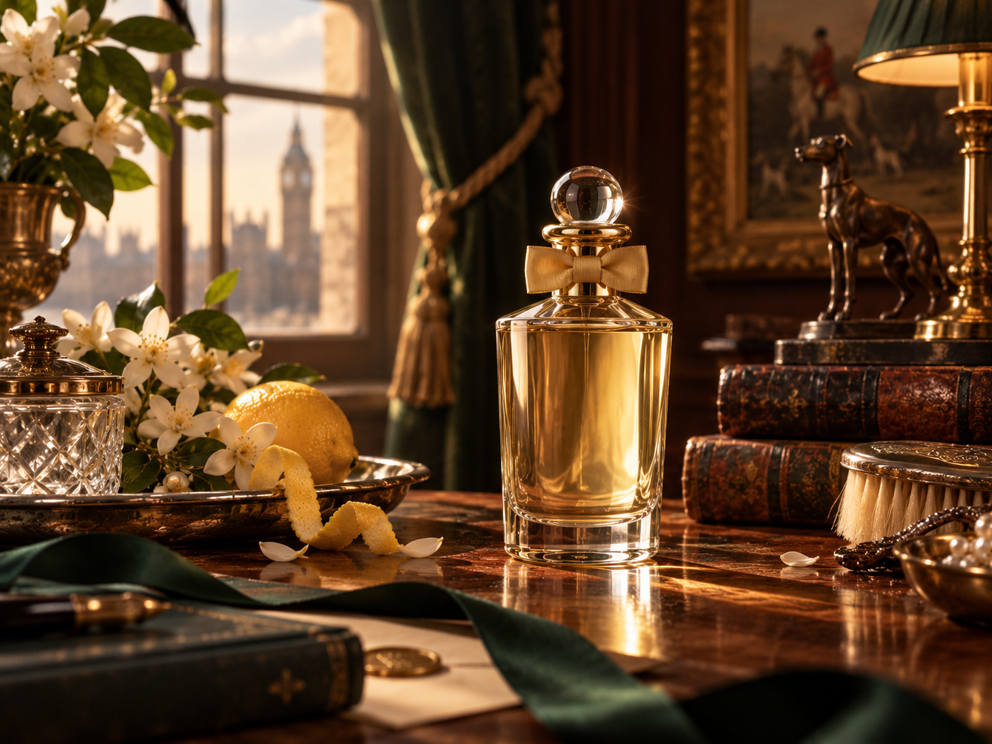 Generated editorial still life used for Penhaligon's reviews