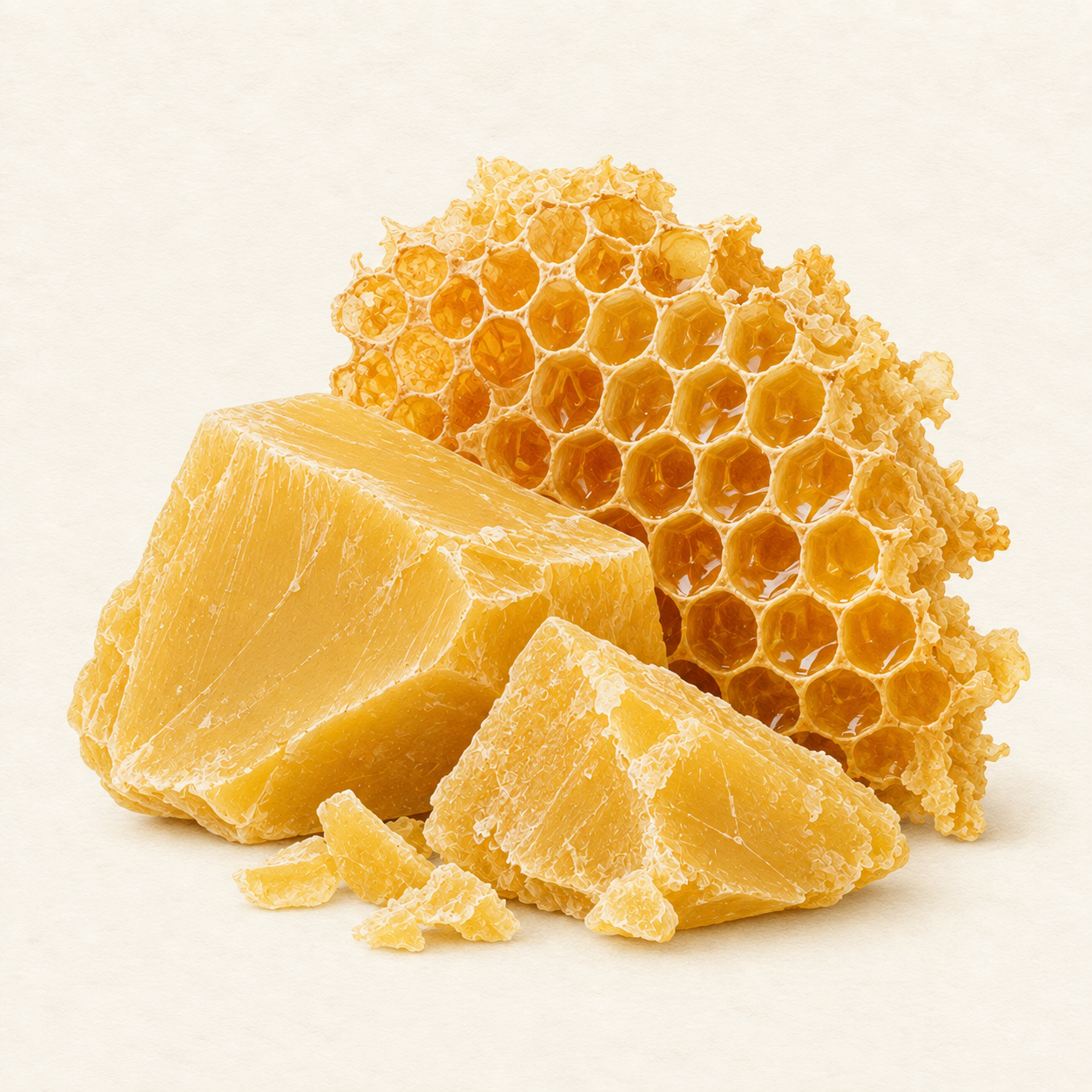 Natural-history style study of beeswax and honeycomb